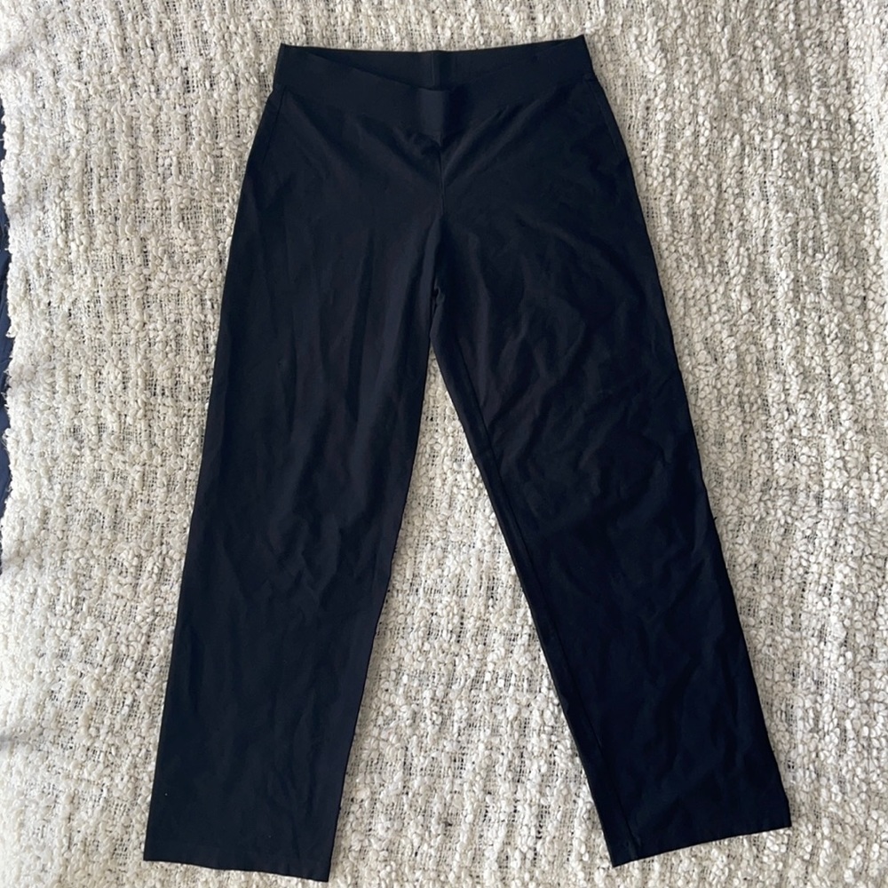 EILEEN FISHER TENCEL- Ponte Cropped Wide-Leg Pants